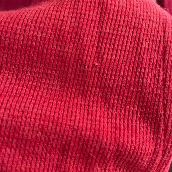 J Jill women’s med red waffle thermal top button sleeve pocket callout descrip - Picture 9 of 11